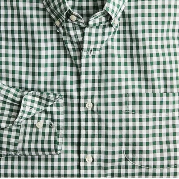 J. Crew Mens XL slim Green Gingham Button Down Shirt - Picture 7 of 7